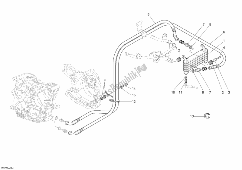 Alle onderdelen voor de Olie Koeler van de Ducati Multistrada 1100 S USA 2008